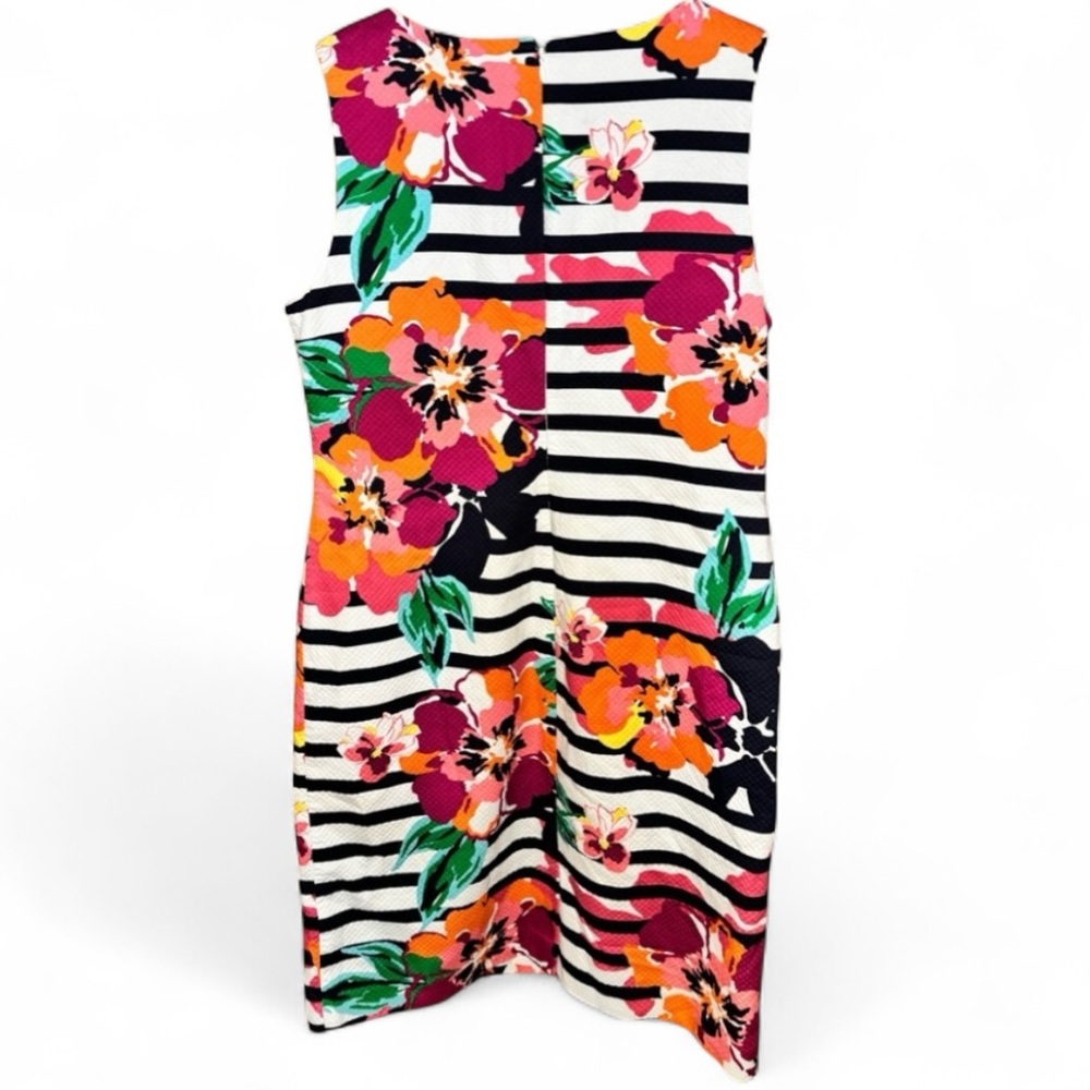 Sheath Dress Size 10P Talbots Petites Floral Striped - Picture 2 of 6